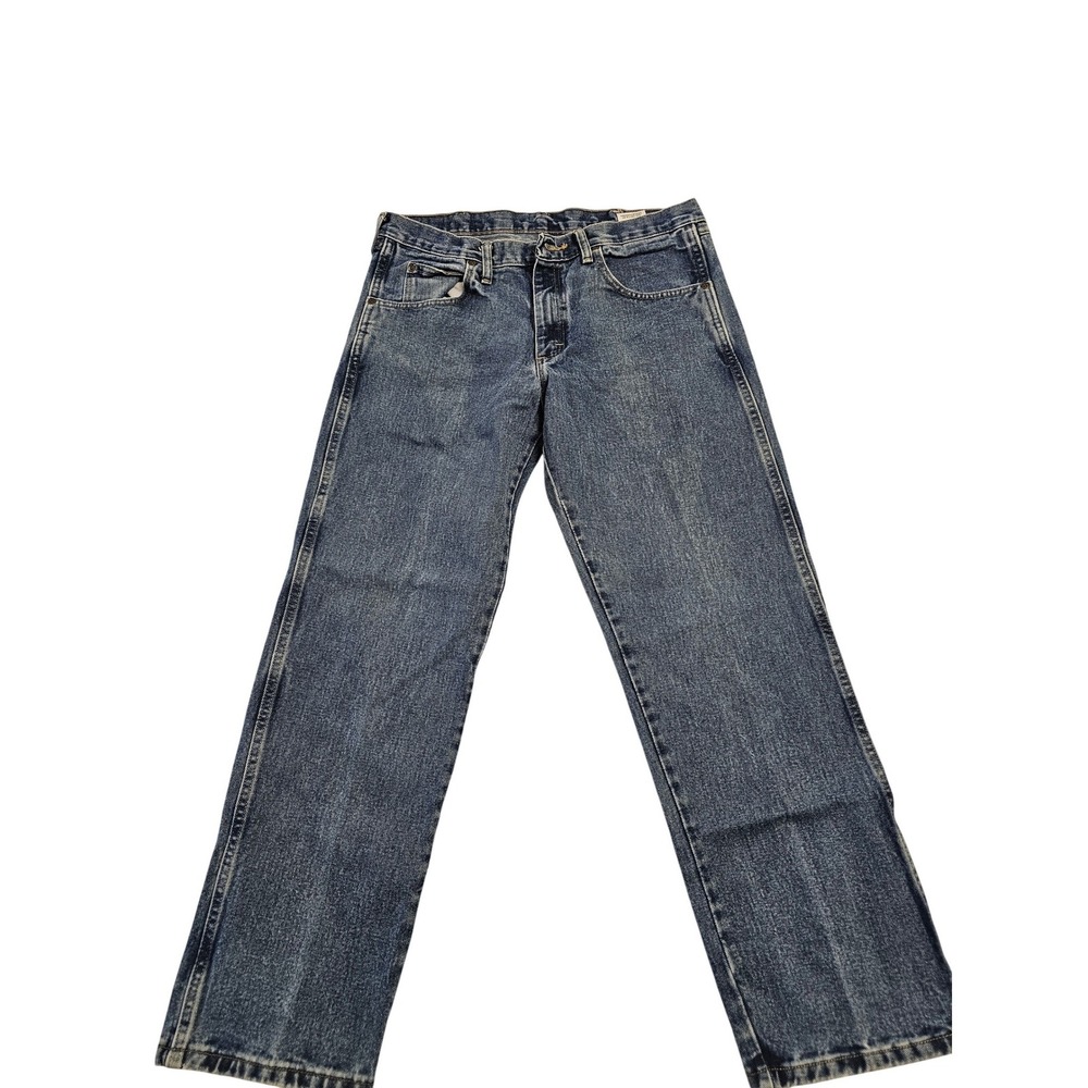 Wrangler Rugged Wear Relaxed Fit Straight Leg Jeans Medium Wash Blue 34x30